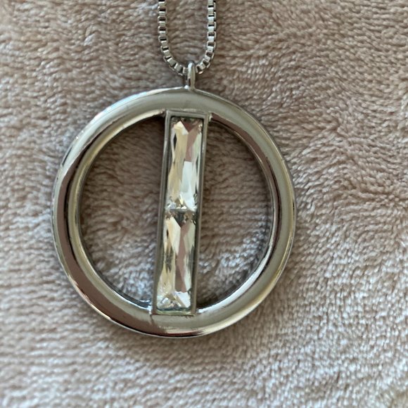 WHBM Silver and Crystal Necklace and Drop Earrings - Picture 2 of 3